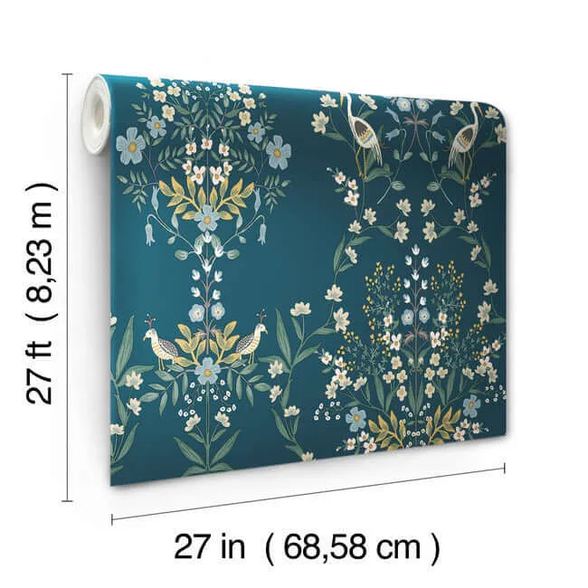Rifle Paper Co. Luxembourg wallpaper, color Blue & Green, SKU RP7331