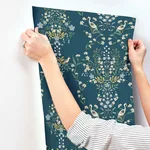 Rifle Paper Co. Luxembourg wallpaper, color Blue & Green, SKU RP7331