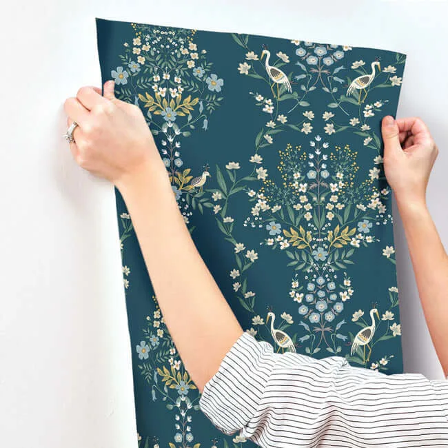 Rifle Paper Co. Luxembourg wallpaper, color Blue & Green, SKU RP7331