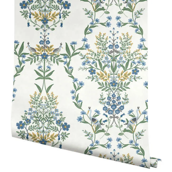 Rifle Paper Co. Luxembourg wallpaper, color White & Blue, SKU RP7330