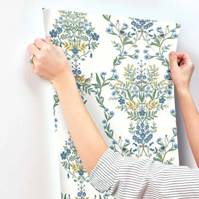 Rifle Paper Co. Luxembourg wallpaper, color White & Blue, SKU RP7330