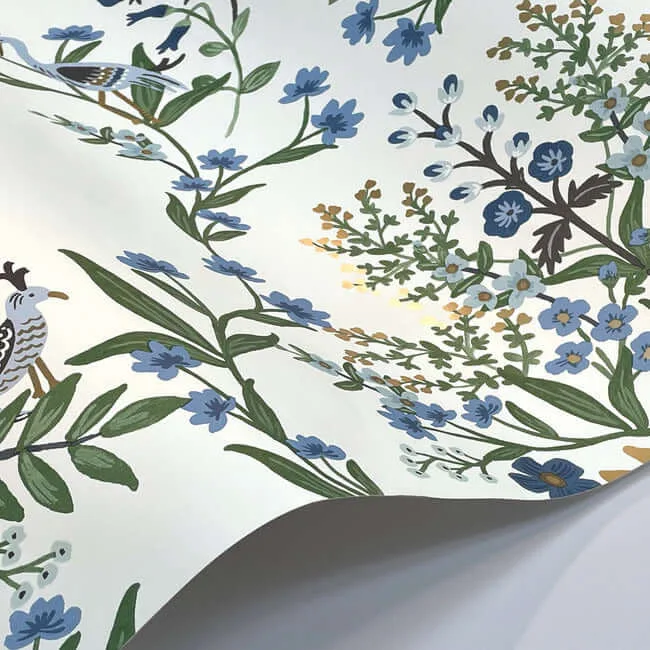 Rifle Paper Co. Luxembourg wallpaper, color White & Blue, SKU RP7330