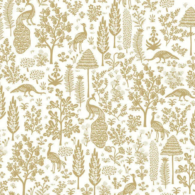 Rifle Paper Co. Menagerie Toile wallpaper, color Beige, SKU RP7371