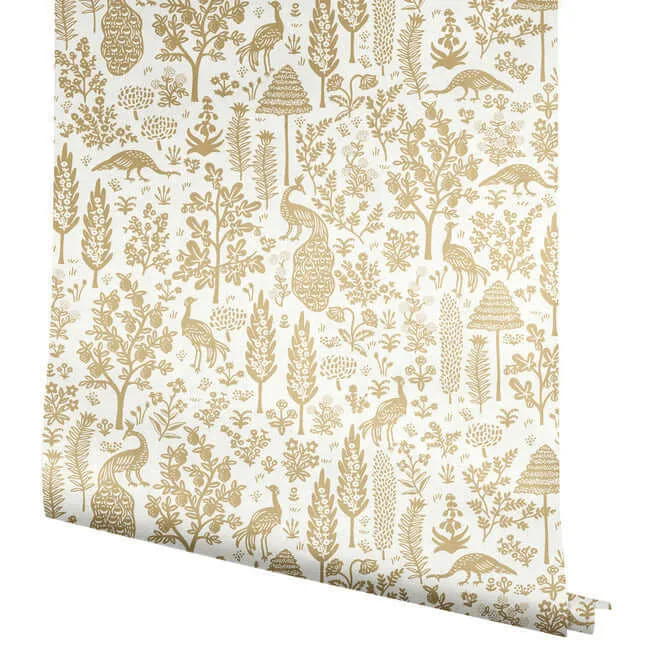 Rifle Paper Co. Menagerie Toile wallpaper, color Beige, SKU RP7371