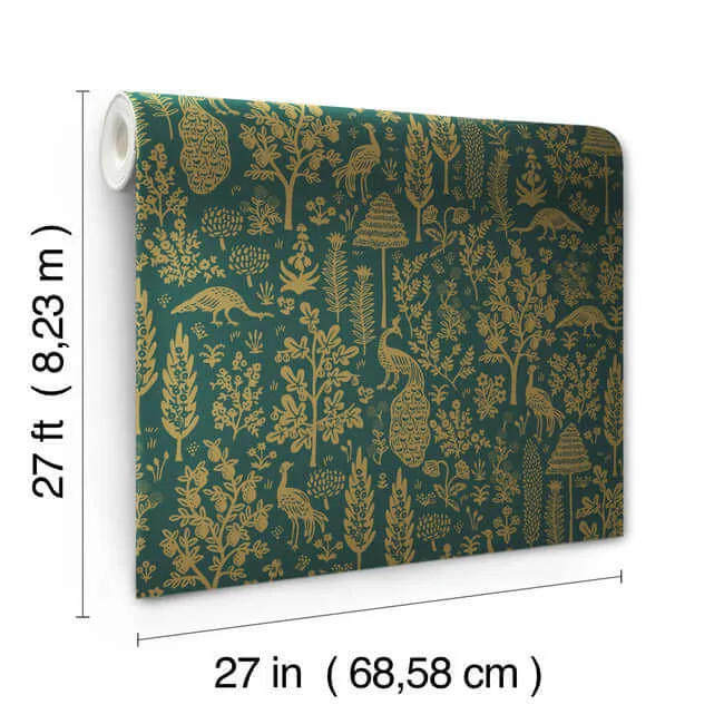 Rifle Paper Co. Menagerie Toile - Brown Wallpaper | Buy Online Rifle Paper Co. Menagerie Toile wallpaper, color Brown, SKU RP7373