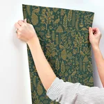 Rifle Paper Co. Menagerie Toile - Brown Wallpaper | Buy Online Rifle Paper Co. Menagerie Toile wallpaper, color Brown, SKU RP7373