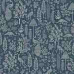 Rifle Paper Co. Menagerie Toile - Dark Blue Wallpaper | Buy Online Rifle Paper Co. Menagerie Toile wallpaper, color Dark Blue, SKU RP7372