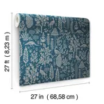 Rifle Paper Co. Menagerie Toile - Dark Blue Wallpaper | Buy Online Rifle Paper Co. Menagerie Toile wallpaper, color Dark Blue, SKU RP7372