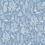 Rifle Paper Co. Menagerie Toile - Light Blue Wallpaper | Buy Online Rifle Paper Co. Menagerie Toile wallpaper, color Light Blue, SKU RP7370