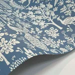 Rifle Paper Co. Menagerie Toile - Light Blue Wallpaper | Buy Online Rifle Paper Co. Menagerie Toile wallpaper, color Light Blue, SKU RP7370