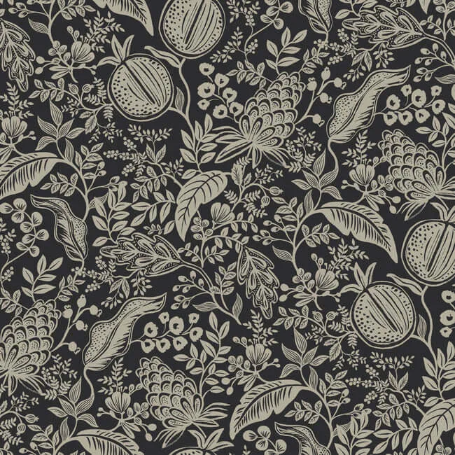 Rifle Paper Co. Pomegranate wallpaper, color Black, SKU RP7389