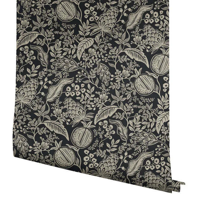 Rifle Paper Co. Pomegranate wallpaper, color Black, SKU RP7389