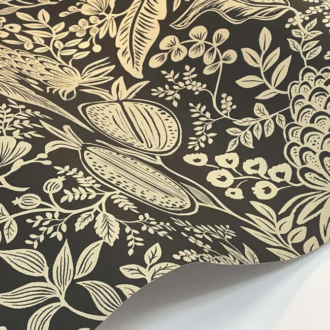 Rifle Paper Co. Pomegranate - Black Wallpaper | Buy Online Rifle Paper Co. Pomegranate wallpaper, color Black, SKU RP7389