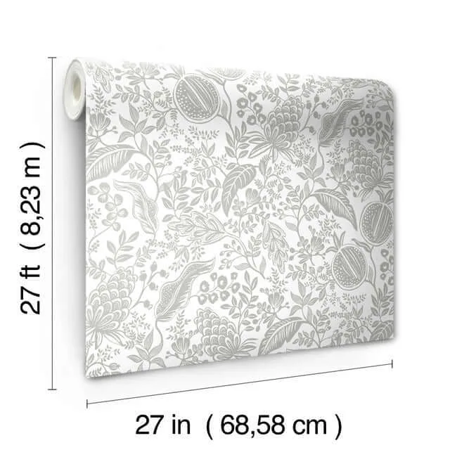 Rifle Paper Co. Pomegranate - White & Black Wallpaper | Buy Online Rifle Paper Co. Pomegranate wallpaper, color White & Black, SKU RP7387