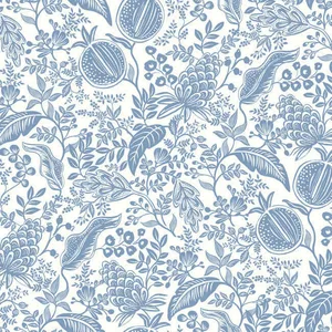 Rifle Paper Co. Pomegranate wallpaper, color White & Blue, SKU RP7390