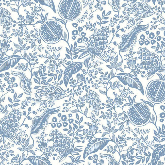 Rifle Paper Co. Pomegranate wallpaper, color White & Blue, SKU RP7390
