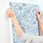 Rifle Paper Co. Pomegranate - White & Blue Wallpaper | Buy Online Rifle Paper Co. Pomegranate wallpaper, color White & Blue, SKU RP7390