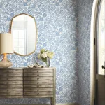 Rifle Paper Co. Pomegranate - White & Blue Wallpaper | Buy Online Rifle Paper Co. Pomegranate wallpaper, color White & Blue, SKU RP7390