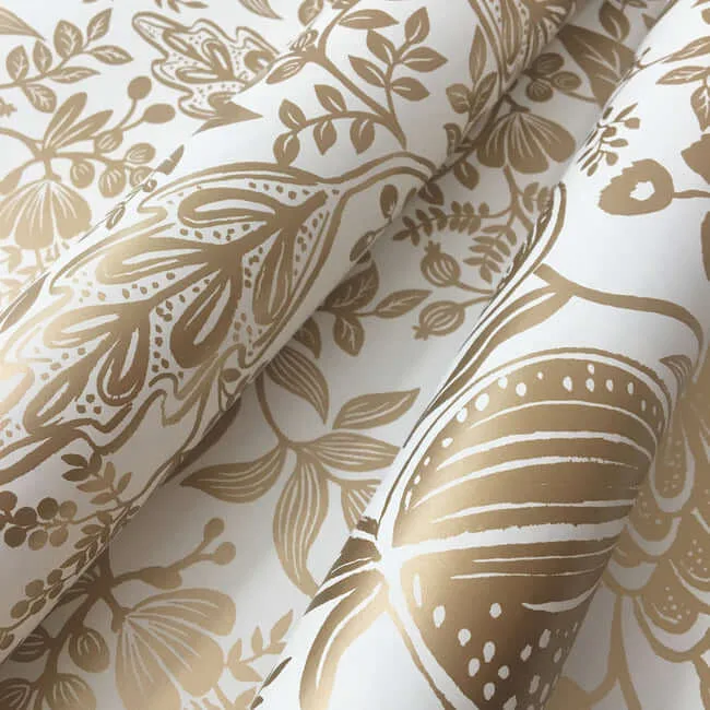 Rifle Paper Co. Pomegranate - White Wallpaper | Buy Online Rifle Paper Co. Pomegranate wallpaper, color White, SKU RP7391