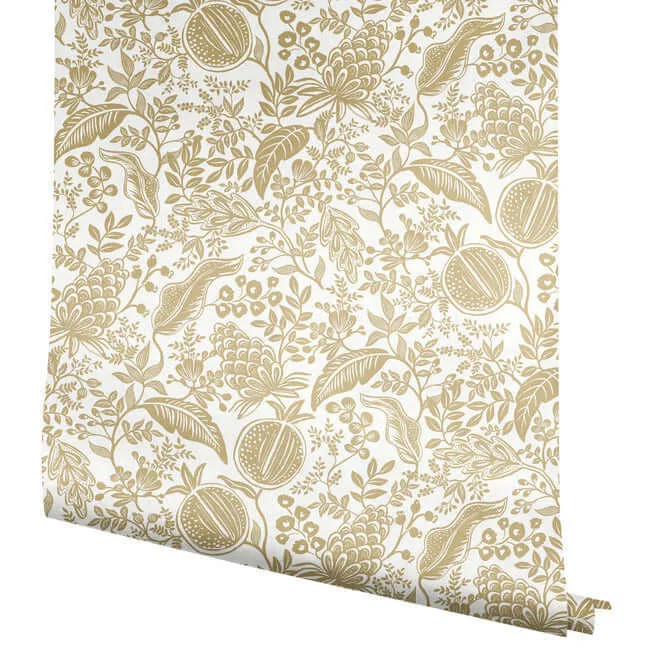 Rifle Paper Co. Pomegranate - White Wallpaper | Buy Online Rifle Paper Co. Pomegranate wallpaper, color White, SKU RP7391