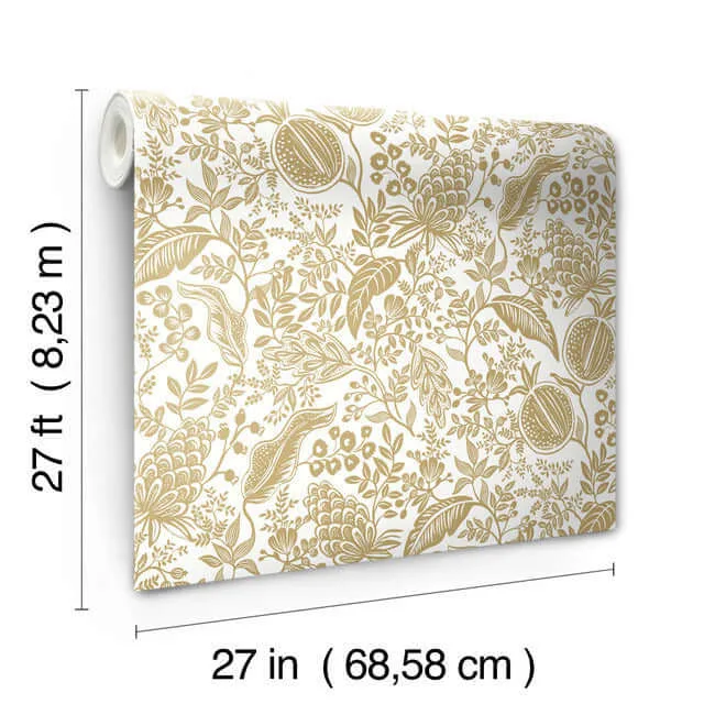 Rifle Paper Co. Pomegranate - White Wallpaper | Buy Online Rifle Paper Co. Pomegranate wallpaper, color White, SKU RP7391