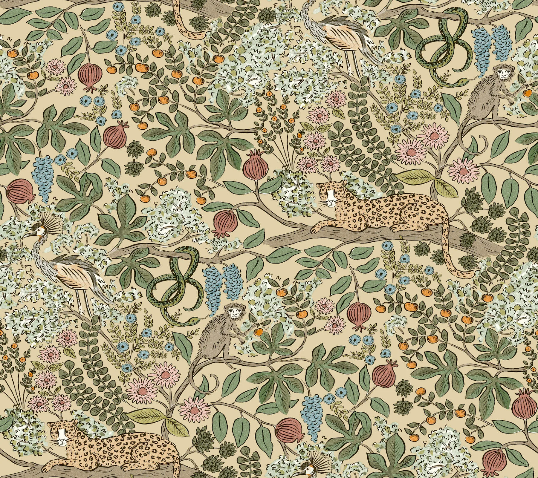 Rifle Paper Co. Safari wallpaper, color Beige, SKU PSW1679RL