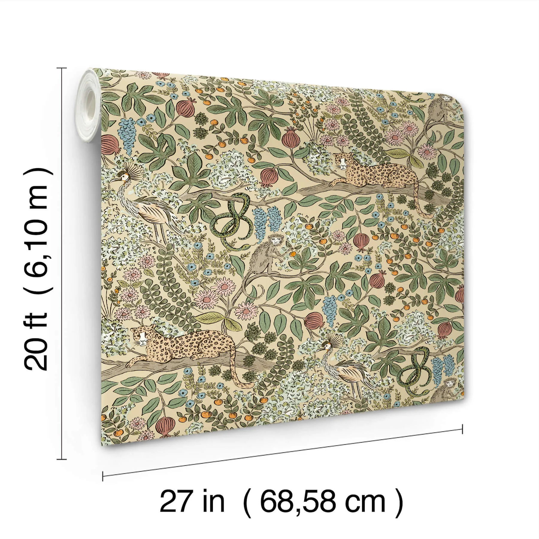 Rifle Paper Co. Safari - Beige Wallpaper | Buy Online Rifle Paper Co. Safari wallpaper, color Beige, SKU PSW1679RL