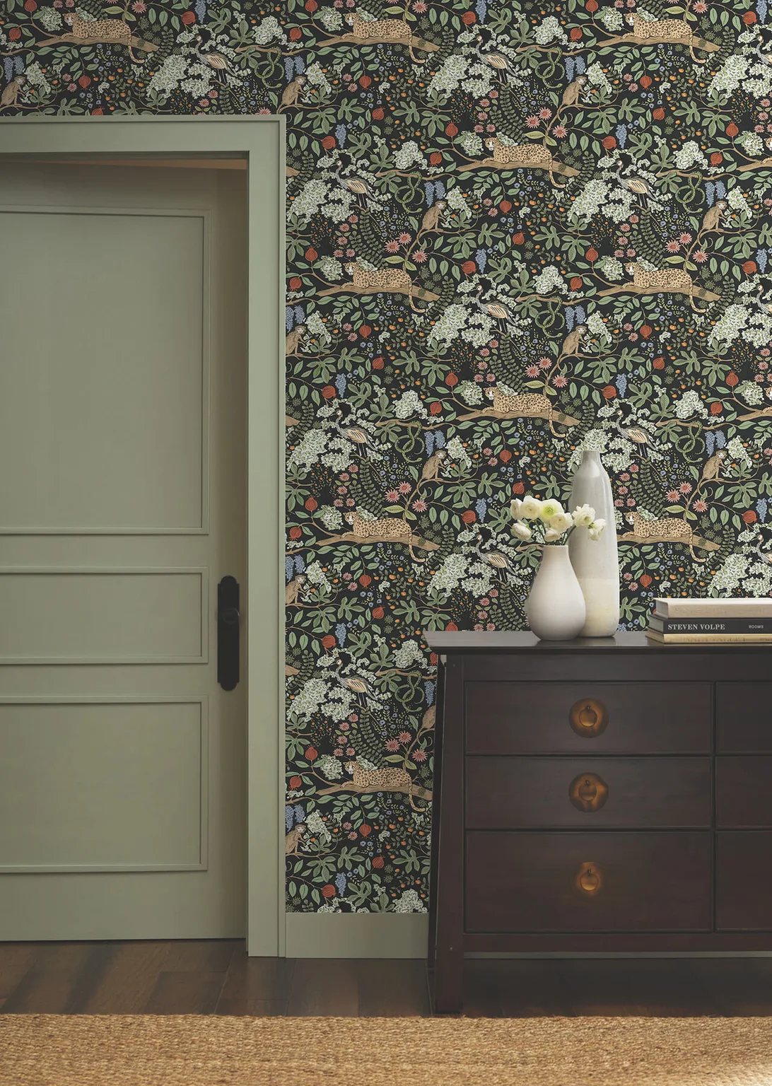Rifle Paper Co. Safari wallpaper, color Black, SKU PSW1680RL