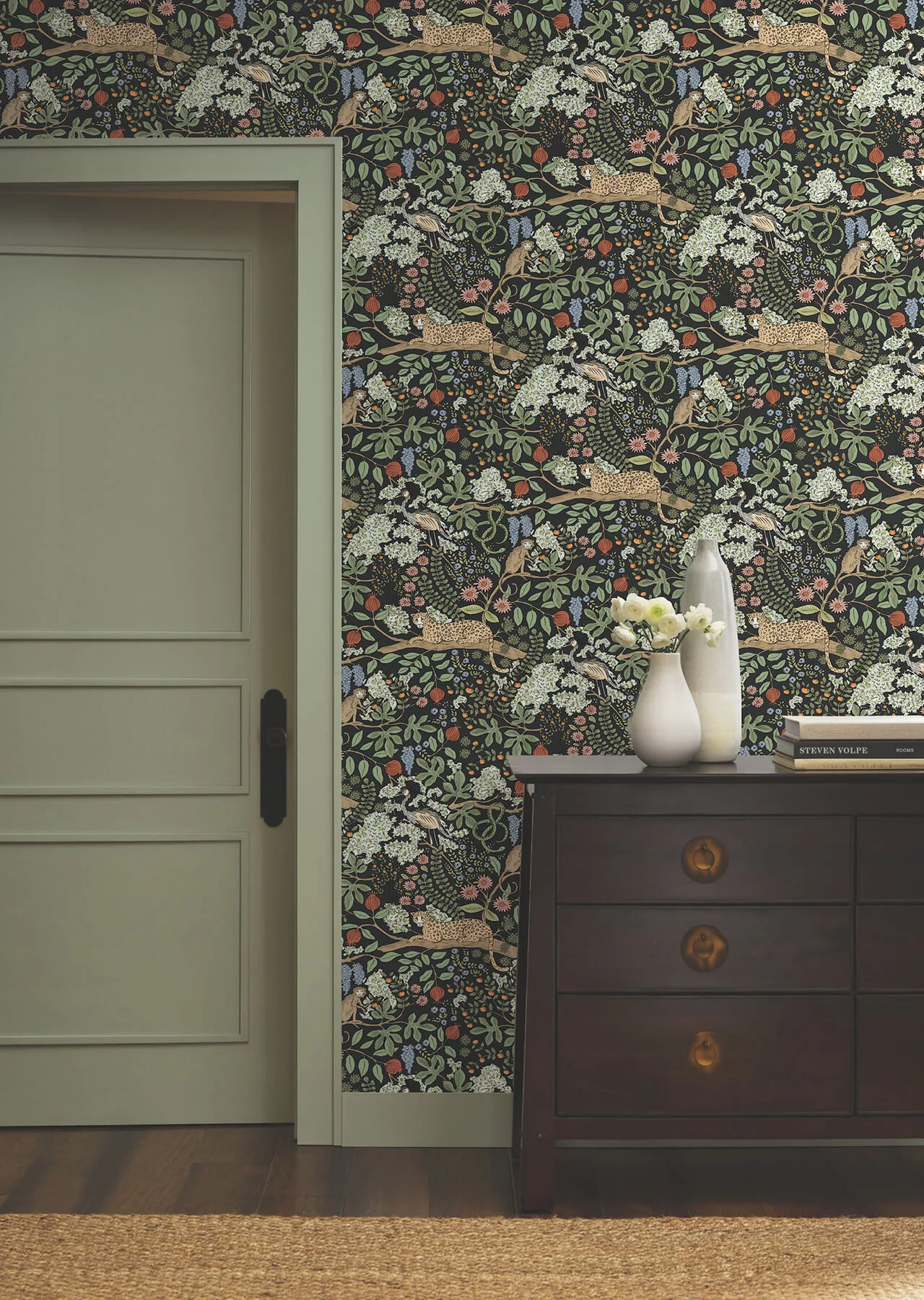 Rifle Paper Co. Safari wallpaper, color Black, SKU PSW1680RL