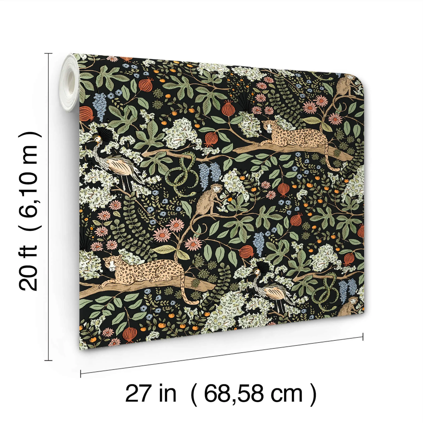 Rifle Paper Co. Safari - Black Wallpaper | Buy Online Rifle Paper Co. Safari wallpaper, color Black, SKU PSW1680RL