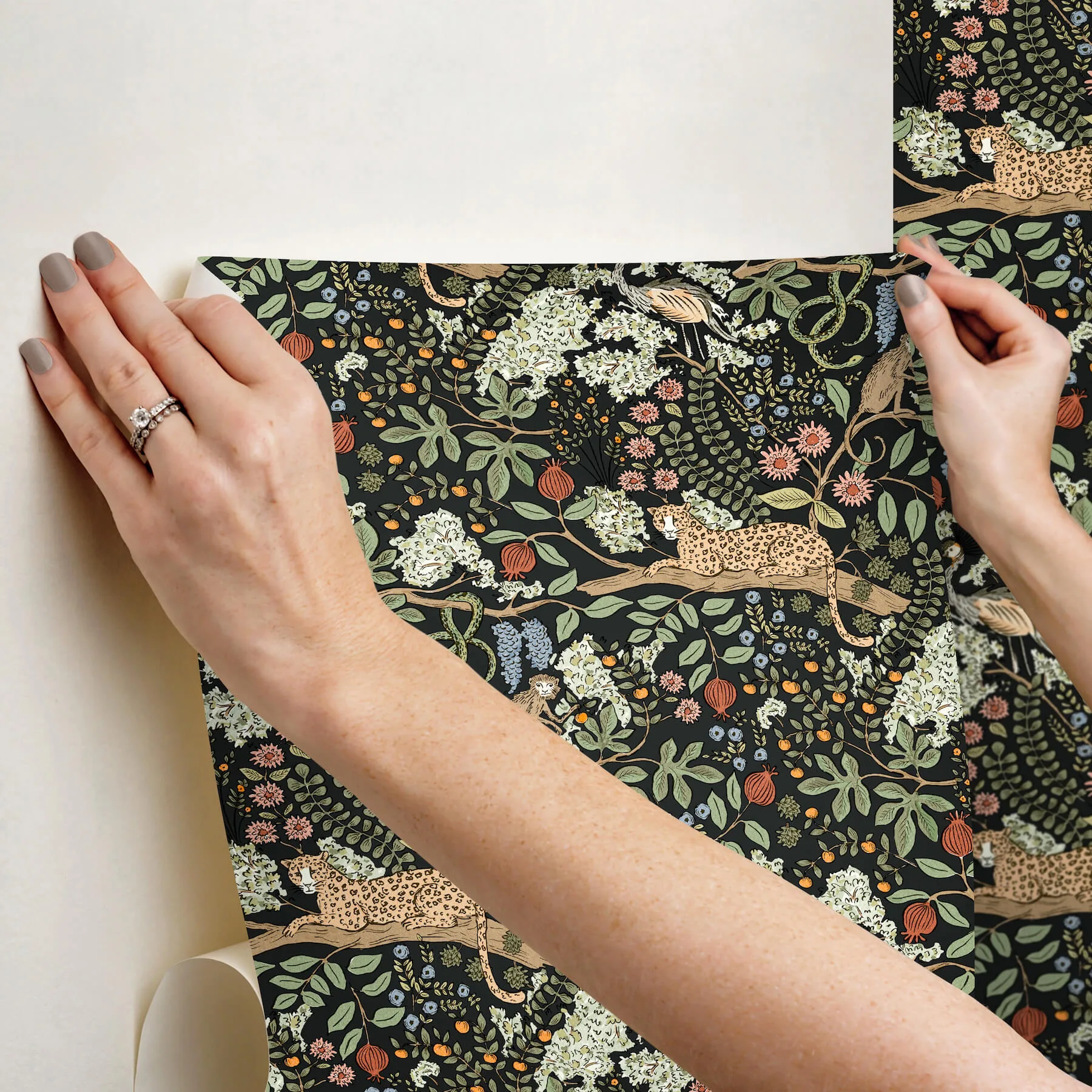 Rifle Paper Co. Safari - Black Wallpaper | Buy Online Rifle Paper Co. Safari wallpaper, color Black, SKU PSW1680RL