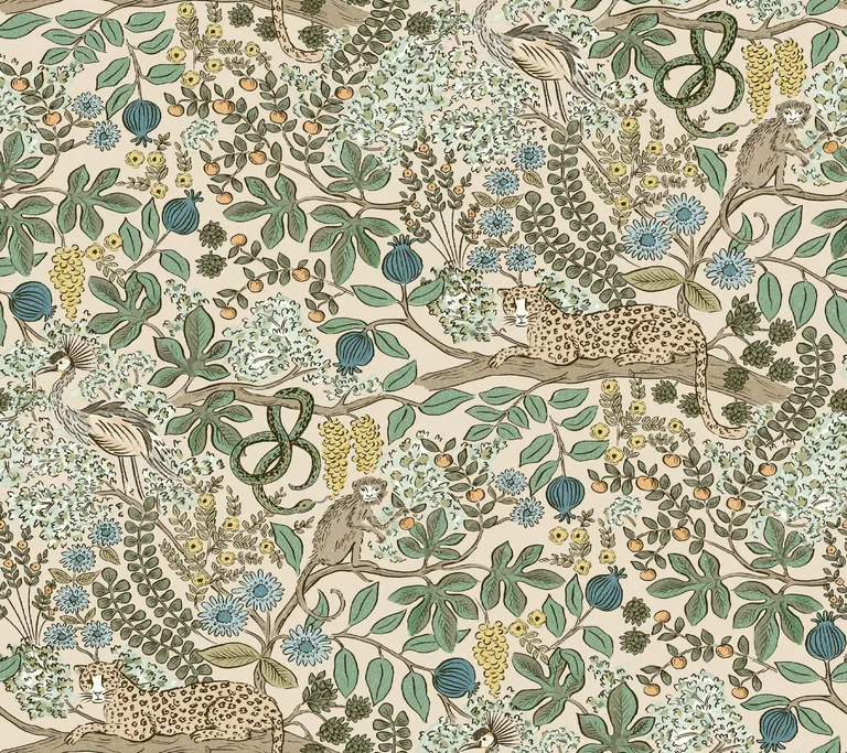 Rifle Paper Co. Safari wallpaper, color Cream, SKU PSW1681RL
