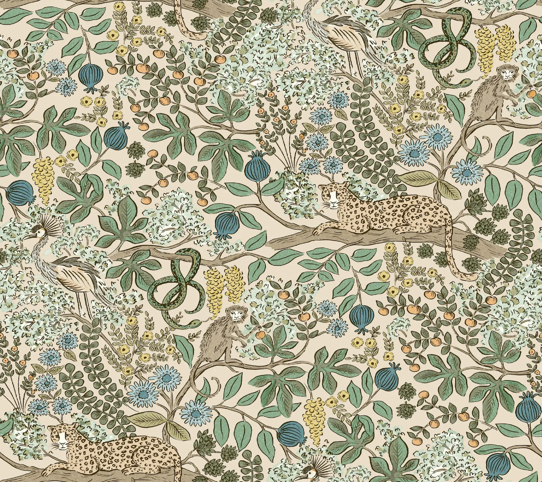 Rifle Paper Co. Safari wallpaper, color Cream, SKU PSW1681RL