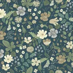 Rifle Paper Co. Strawberry Fields wallpaper, color Blue & Green, SKU RP7359