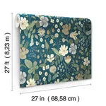 Rifle Paper Co. Strawberry Fields wallpaper, color Blue & Green, SKU RP7359