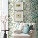 Rifle Paper Co. Strawberry Fields - White & Green Wallpaper | Buy Online Rifle Paper Co. Strawberry Fields wallpaper, color White & Green, SKU RP7357