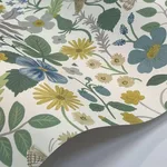 Rifle Paper Co. Strawberry Fields - White & Green Wallpaper | Buy Online Rifle Paper Co. Strawberry Fields wallpaper, color White & Green, SKU RP7357