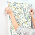 Rifle Paper Co. Strawberry Fields - White & Green Wallpaper | Buy Online Rifle Paper Co. Strawberry Fields wallpaper, color White & Green, SKU RP7357