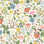 Rifle Paper Co. Strawberry Fields - White & Red Wallpaper | Buy Online Rifle Paper Co. Strawberry Fields wallpaper, color White & Red, SKU RP7354