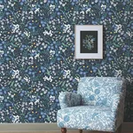 Rifle Paper Co. Sweetbrier wallpaper, color Navy, SKU PSW1544RL