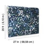 Rifle Paper Co. Sweetbrier wallpaper, color Navy, SKU PSW1544RL