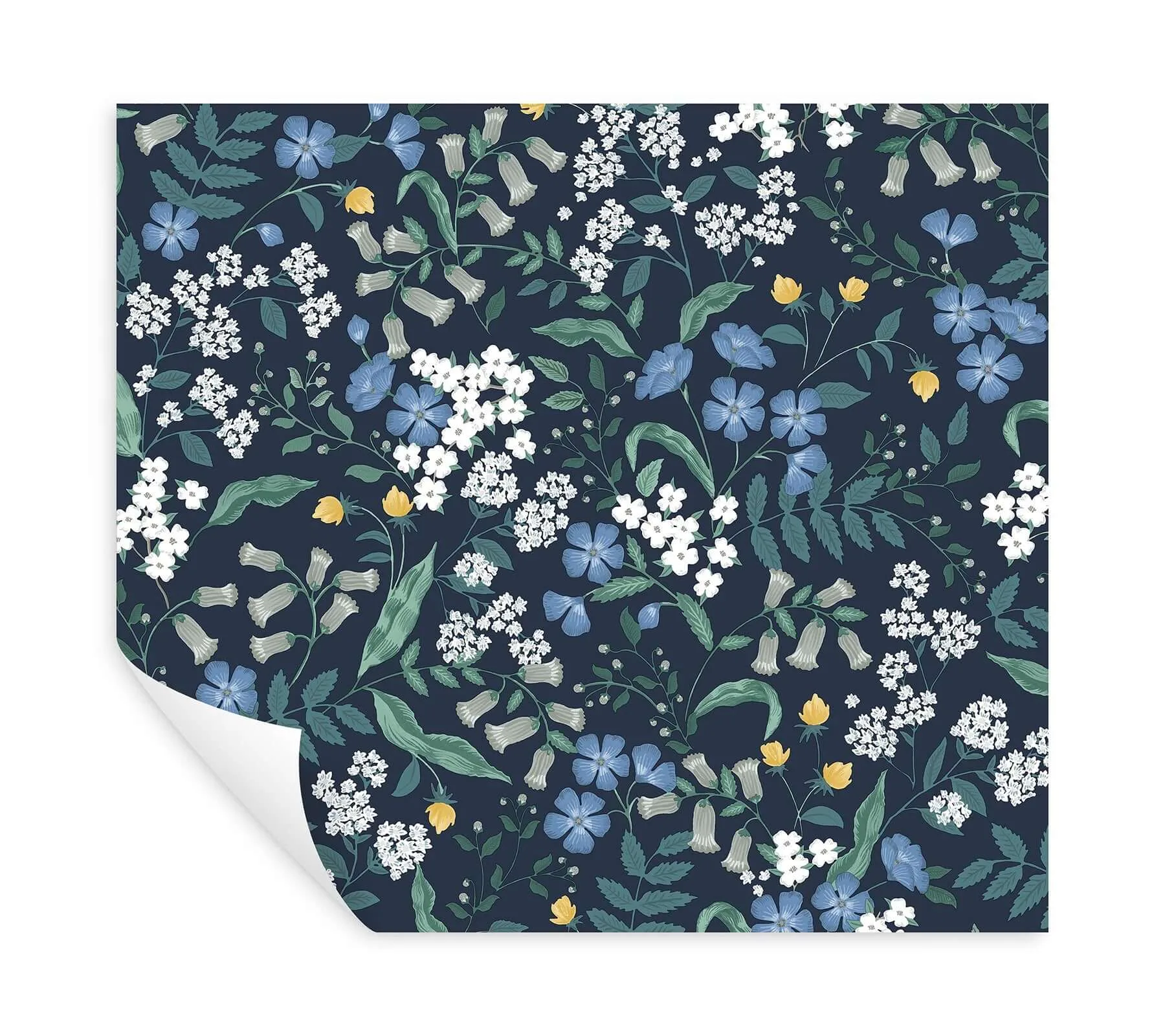 Rifle Paper Co. Sweetbrier wallpaper, color Navy, SKU PSW1544RL