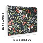Rifle Paper Co. Sweetbrier - Black Wallpaper | Buy Online Rifle Paper Co. Sweetbrier wallpaper, color Black, SKU PSW1549RL