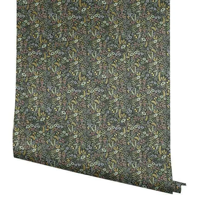Rifle Paper Co. Tapestry - Black Wallpaper | Buy Online Rifle Paper Co. Tapestry wallpaper, color Black, SKU RI5124