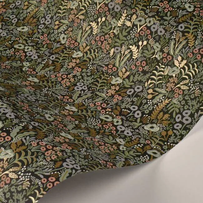 Rifle Paper Co. Tapestry - Black Wallpaper | Buy Online Rifle Paper Co. Tapestry wallpaper, color Black, SKU RI5124