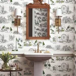Rifle Paper Co. Travel Sketches - Blue Wallpaper | Buy Online Rifle Paper Co. Travel Sketches wallpaper, color Blue, SKU PSW1682RL