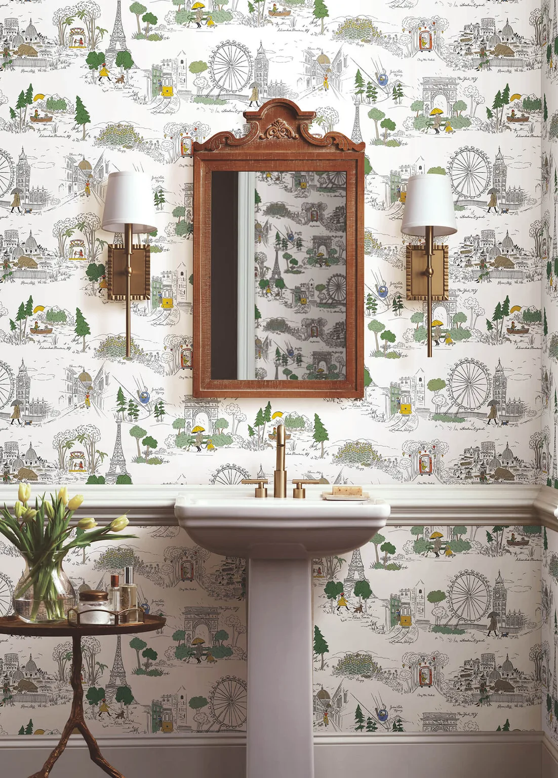 Rifle Paper Co. Travel Sketches wallpaper, color Yellow, SKU PSW1683RL