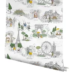 Rifle Paper Co. Travel Sketches - Yellow Wallpaper | Buy Online Rifle Paper Co. Travel Sketches wallpaper, color Yellow, SKU PSW1683RL