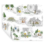 Rifle Paper Co. Travel Sketches - Yellow Wallpaper | Buy Online Rifle Paper Co. Travel Sketches wallpaper, color Yellow, SKU PSW1683RL