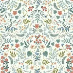 Rifle Paper Co. Wildwood - Beige & Coral Wallpaper | Buy Online Rifle Paper Co. Wildwood wallpaper, color Beige & Coral, SKU RI5157